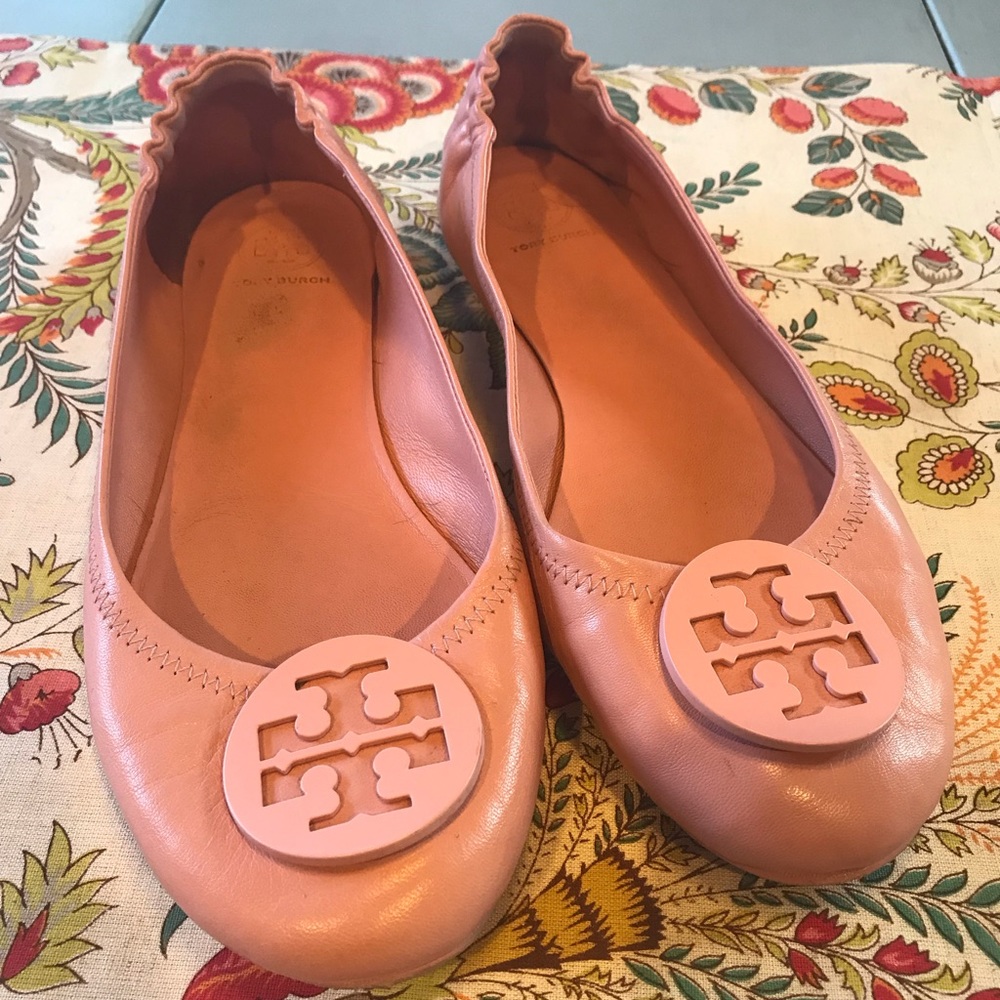 Tory Burch pink Minnie flats size 10